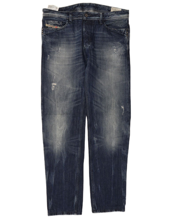 Blugi DIESEL Mennit Distressed drepte pentru bărbați L34 L34 Bumbac albastru