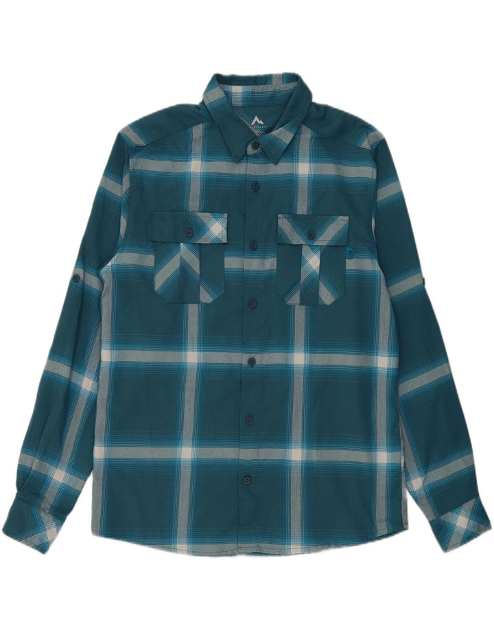 MCKINLEY Mens Shirt Size 52 Large Green Check Polyester Vintage McKinley and Second-Hand McKinley from Messina Hembry 