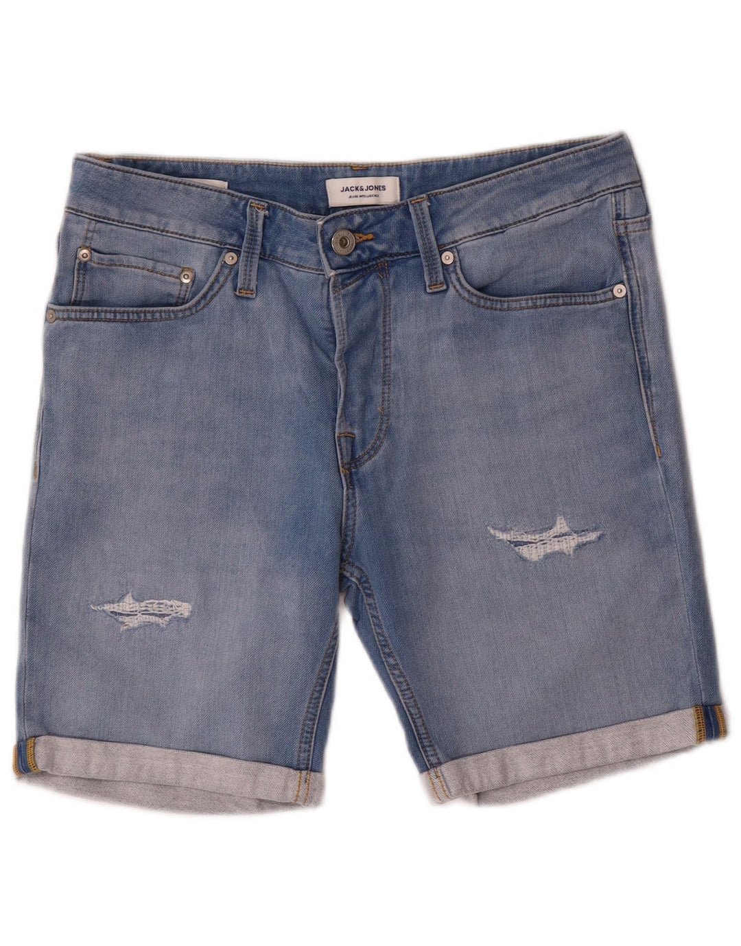 Pantaloni scurți Jack & Jones pentru bărbați din denim învechit, mediu W32, bumbac albastru