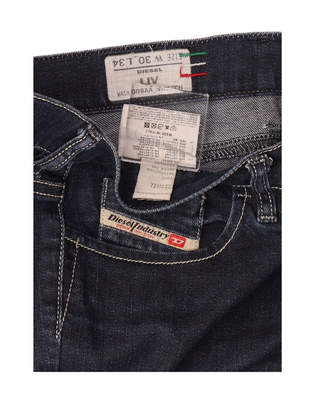 Blugi DIESEL Liv Slim pentru femei W30 L30 bumbac bleumarin