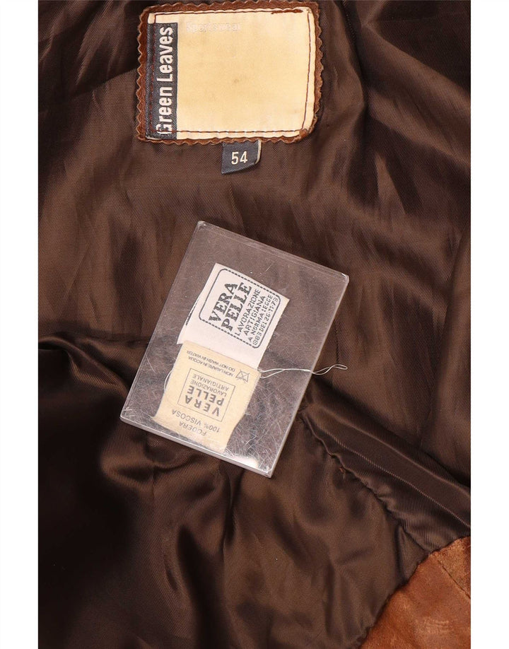 Gilet din piele pentru bărbați Green Leaves IT 54 2XL maro