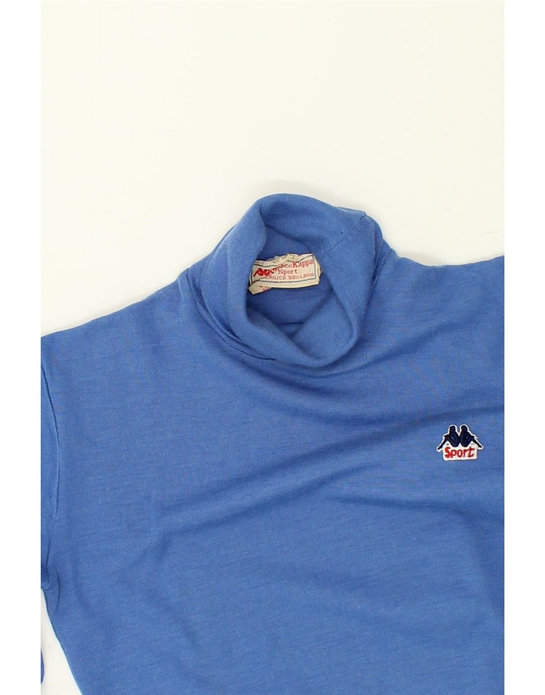 KAPPA Womens Roll Neck Jumper Sweater UK 12 Medium Blue Acrylic | Vintage Kappa | Thrift | Second-Hand Kappa | Used Clothing | Messina Hembry 