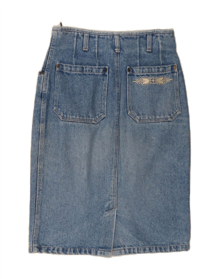 ERREUNO Womens Denim Skirt W28 Medium Blue Cotton Vintage Erreuno and Second-Hand Erreuno from Messina Hembry 