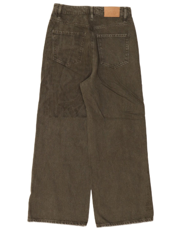 Blugi de damă Zara cu talie înaltă cu picioare largi EU 36 XS L26 L27 Kaki