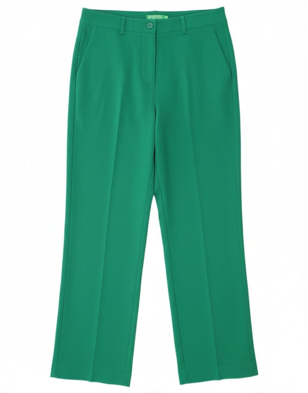 Pantaloni chino drepti pentru femei Benetton UK 12 Medium W32 L28 Verde