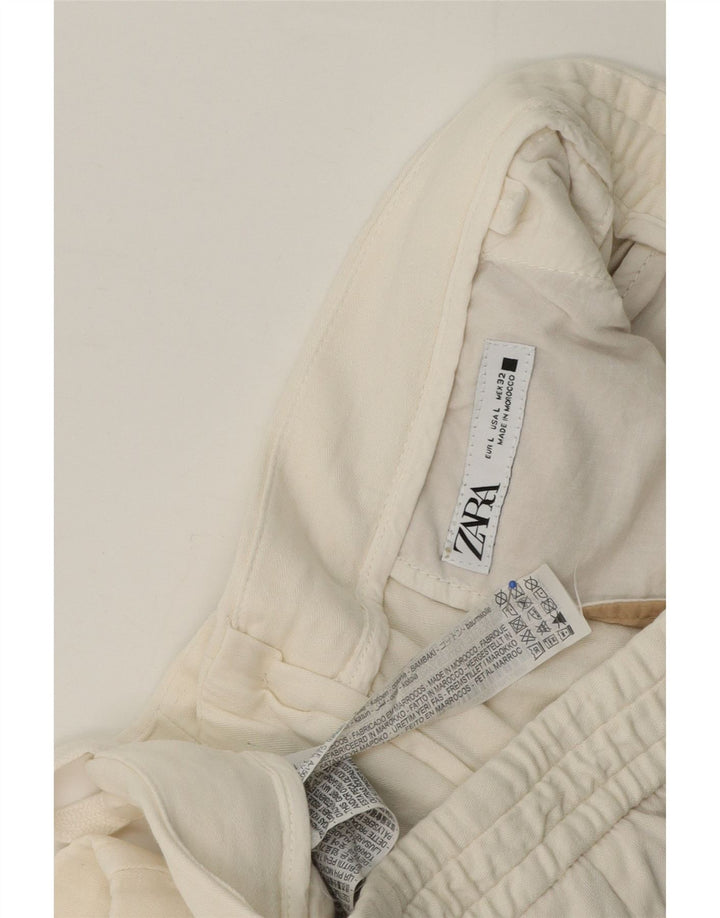 Pantaloni scurți chino pentru bărbați Zara, mari W32, bumbac alb