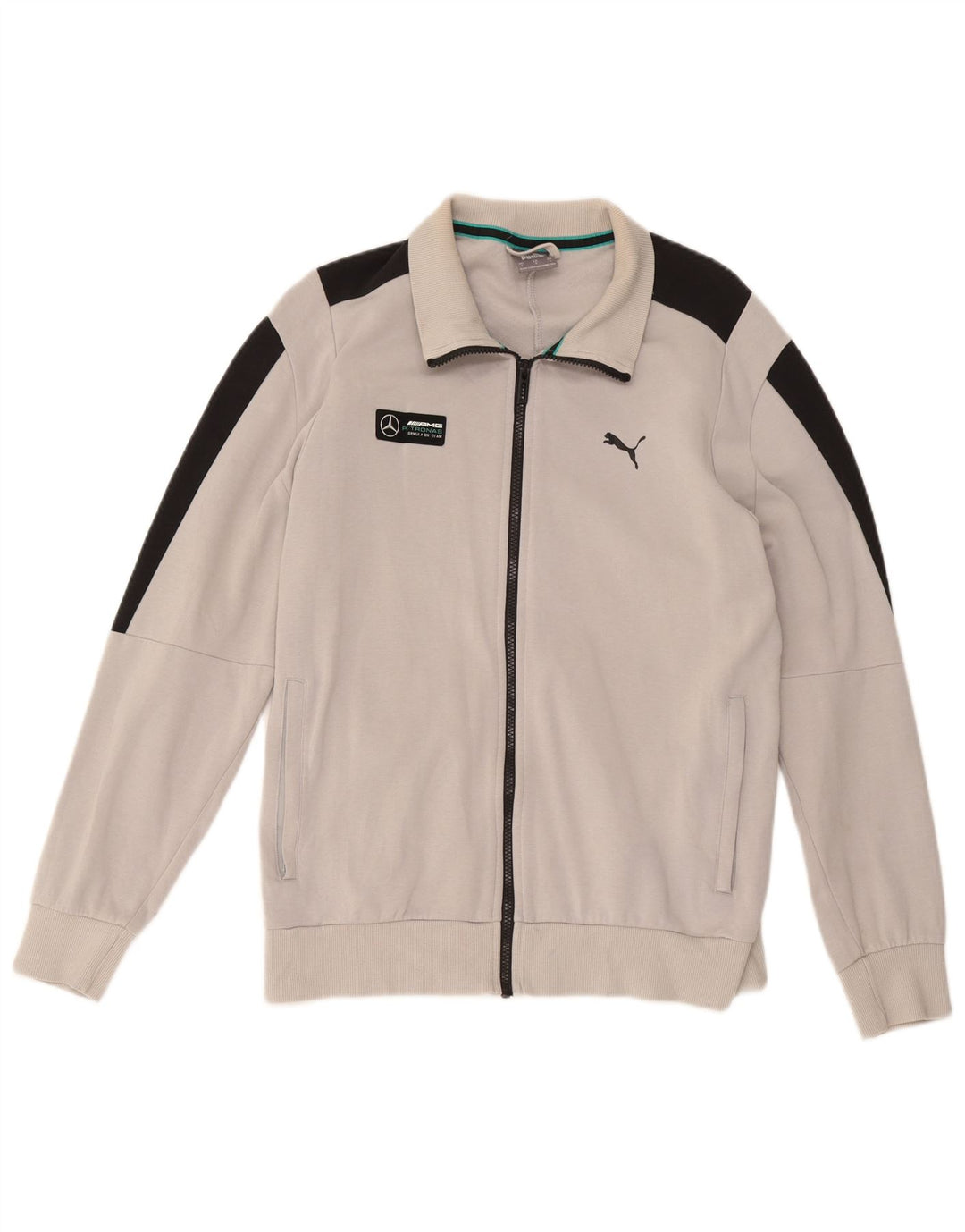 Jachetă de trening Puma pentru femei UK 16, mare, gri din bumbac color bloc