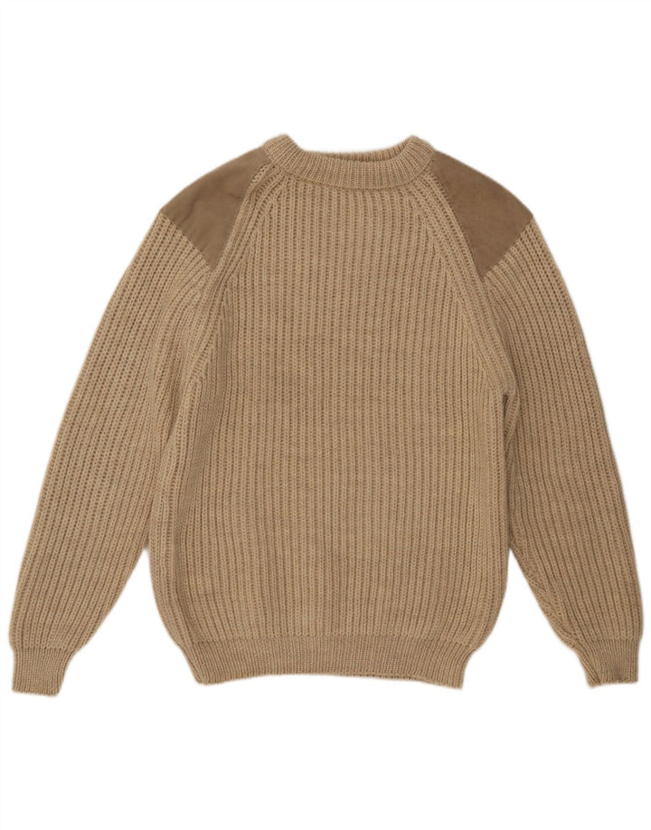 WoolOvers Pulover pentru damă cu gât crew pulover UK 16 Lână mare bej