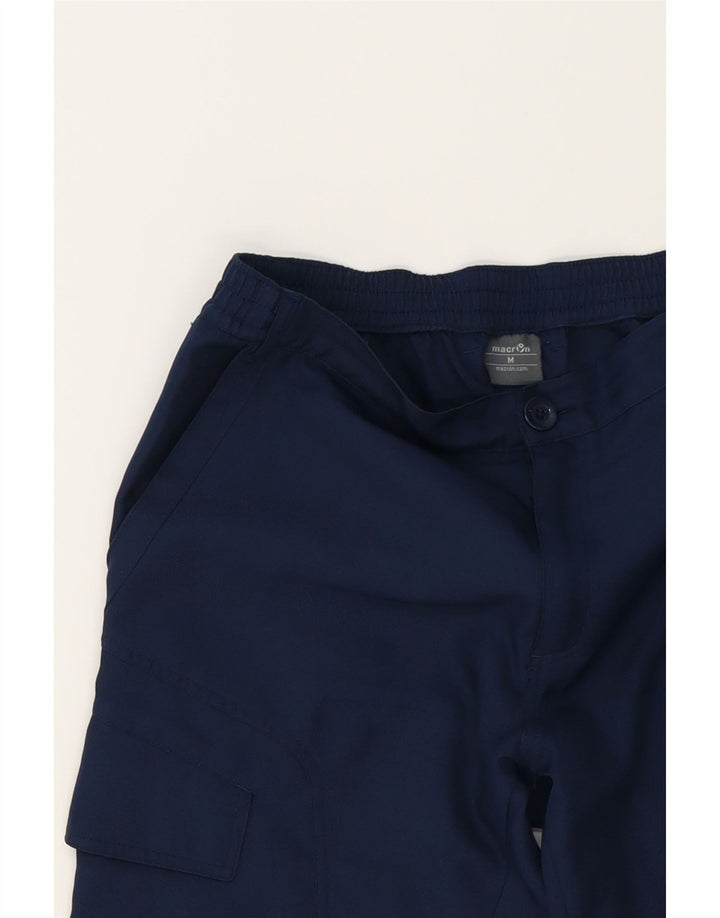 MACRON Mens Graphic Cargo Shorts Medium W32  Navy Blue Polyester Vintage Macron and Second-Hand Macron from Messina Hembry 