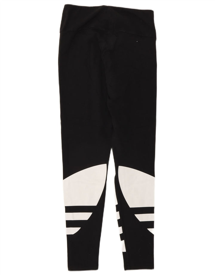 Adidas Womens Graphic Leggings UK 10 Small Black Colourblock