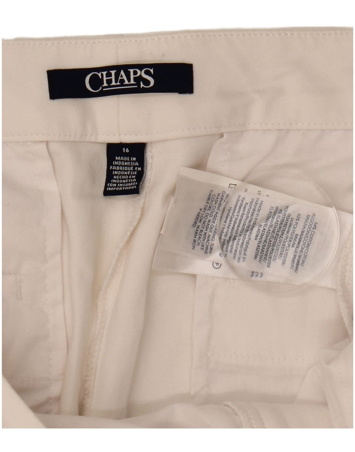 Pantaloni scurți casual pentru femei Chaps UK 16 Large W36 Bumbac alb