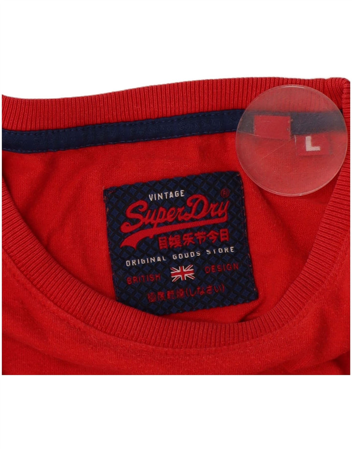 SUPERDRY tricou grafic pentru bărbați Top mare bumbac roșu
