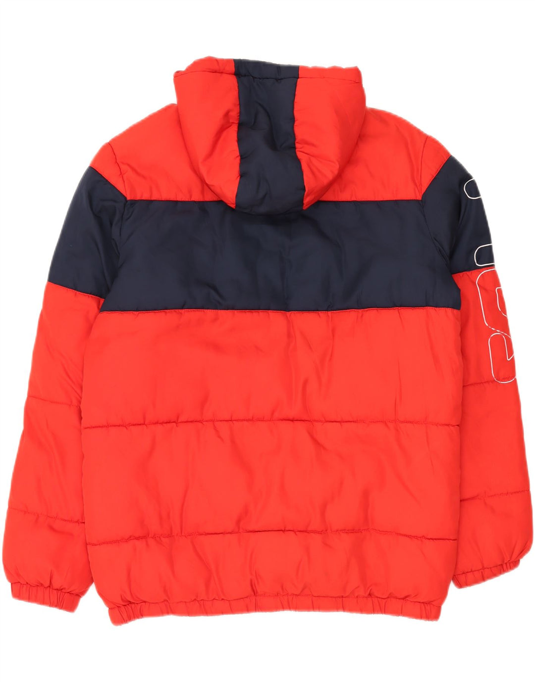 Jachetă căptușită cu glugă grafică FILA pentru bărbați UK 38 Medium Red Colorblock