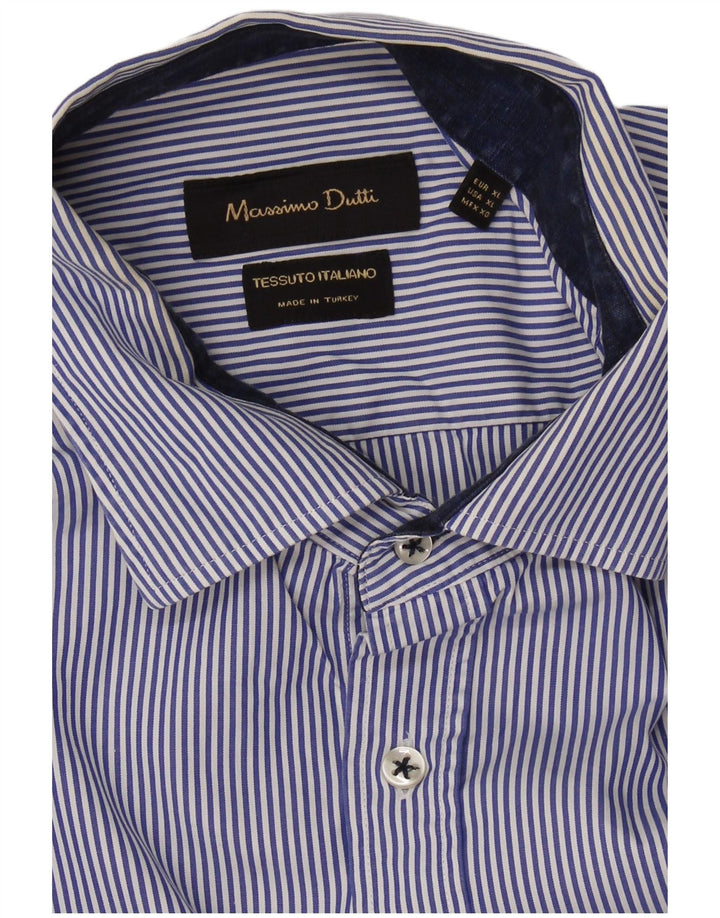 Cămașă pentru bărbați MASSIMO DUTTI XL Blue Pinstripe