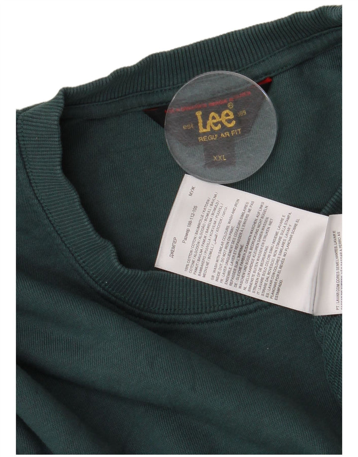 Hanorac Lee pentru bărbați, cu formă regulată, pulover 2XL, bumbac verde