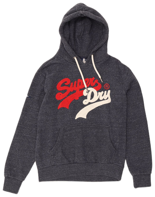 Pulover cu glugă grafic Superdry pentru bărbați, mare, albastru marin, bumbac cu pete