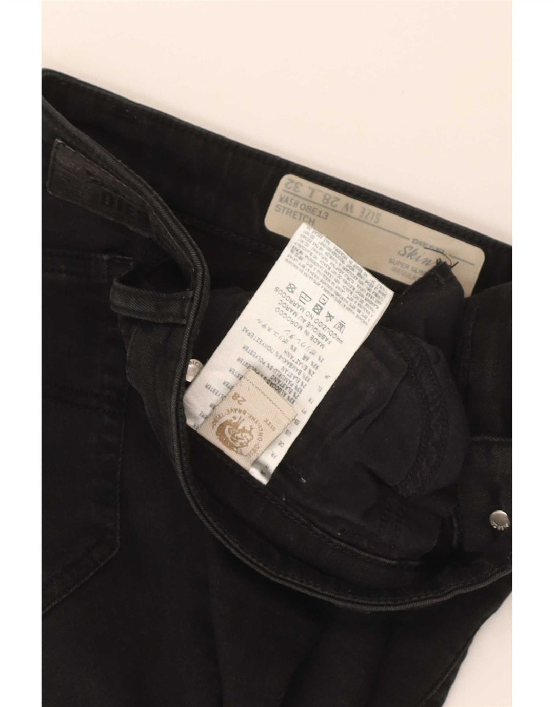 Pantaloni scurți din denim Skinzee pentru femei Diesel W28, bumbac mediu negru