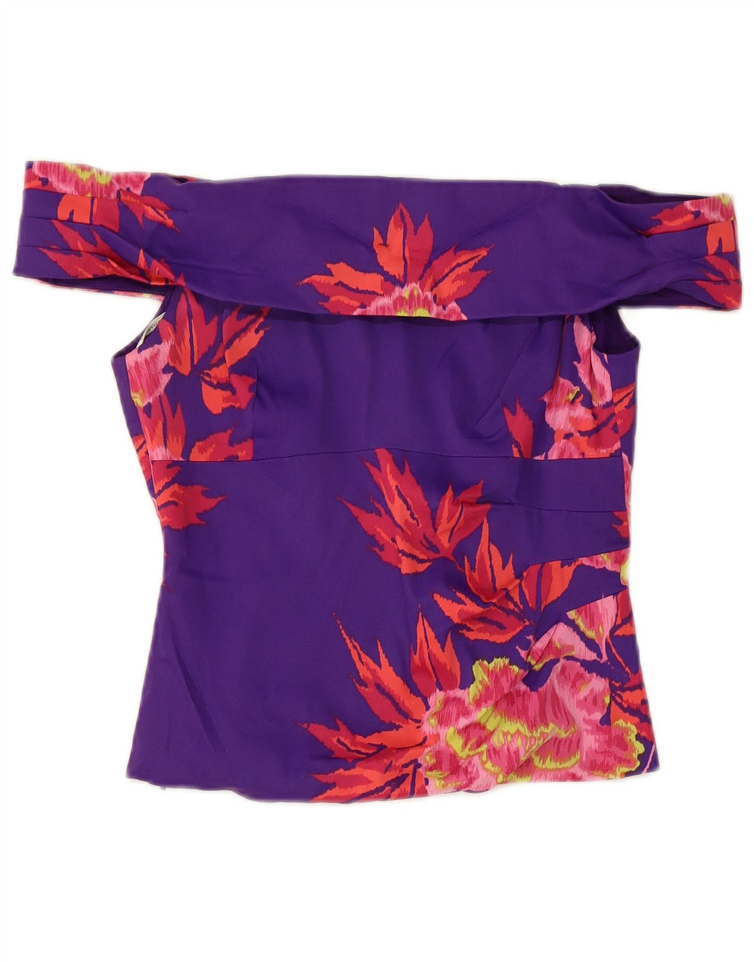 KAREN MILLEN Top cu umeri decupați pentru femei UK 12 Medium Purple Floral