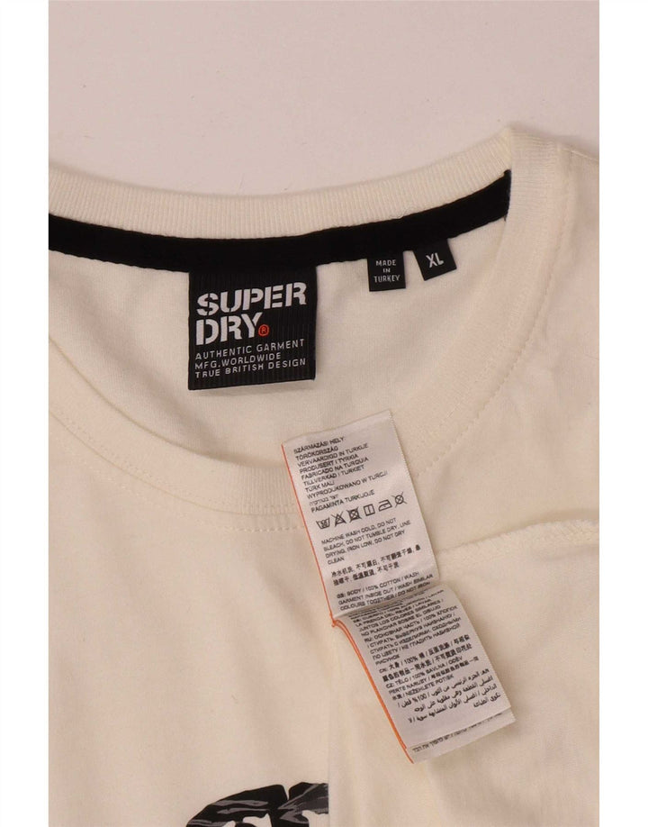 Tricou grafic pentru bărbați Superdry Top XL Bumbac alb
