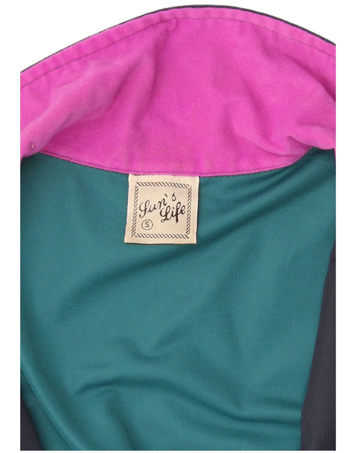 Jachetă de trening din velur vintage pentru bărbați, mică, multicoloră