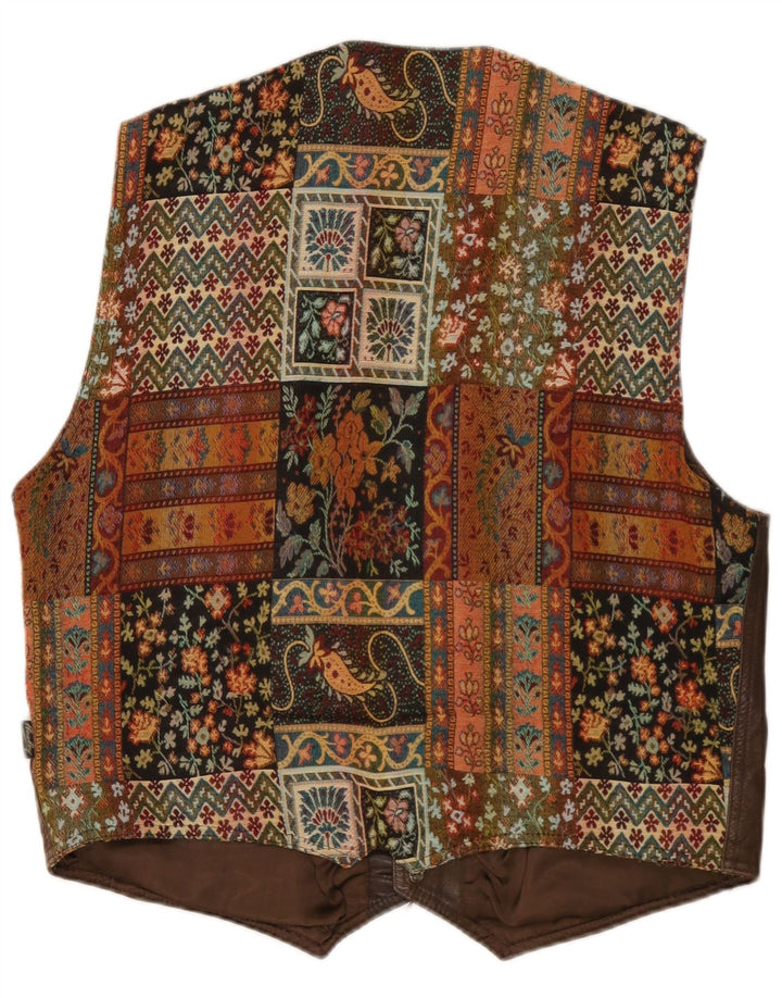 Vestă vintage pentru bărbați, mare, maro, geometrică