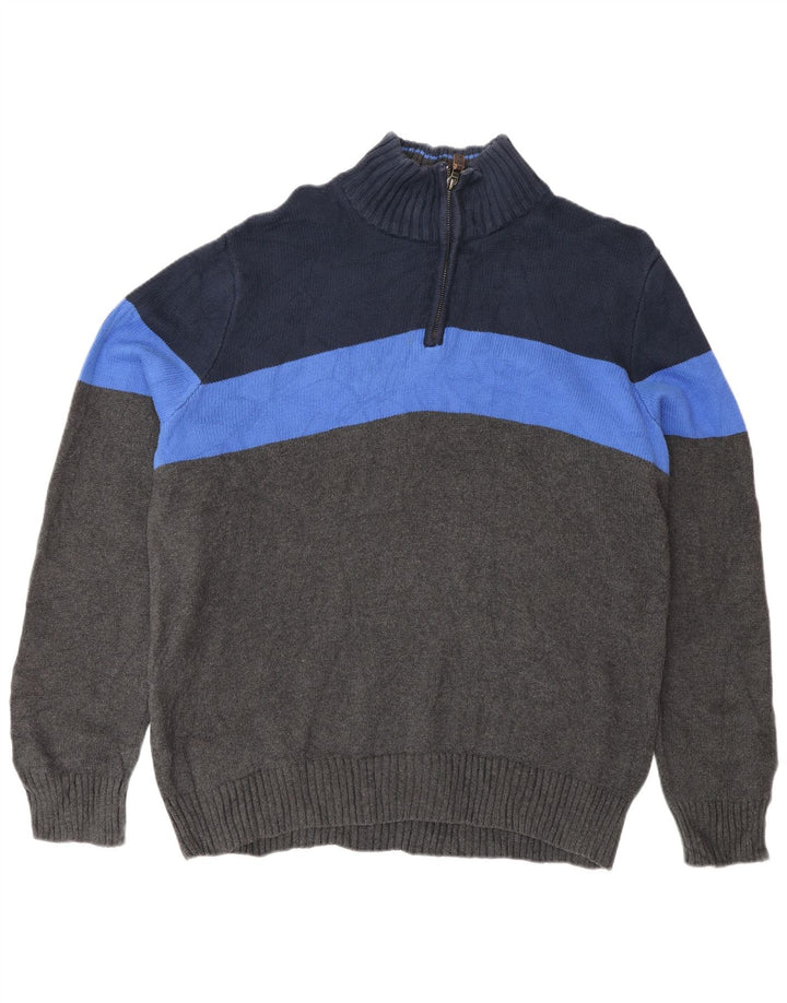 Pulover pentru bărbați Eddie Bauer, cu fermoar, cu gât, din bumbac mare, color bloc