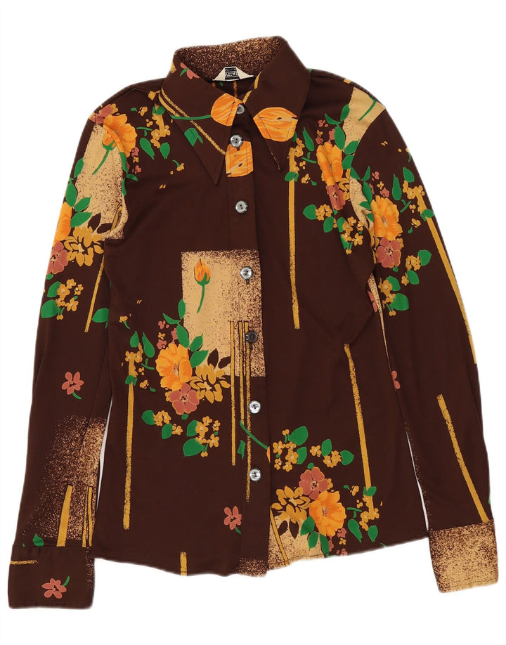 Bluză cămașă Vintage pentru femei IT 46 Mare Maro Floral