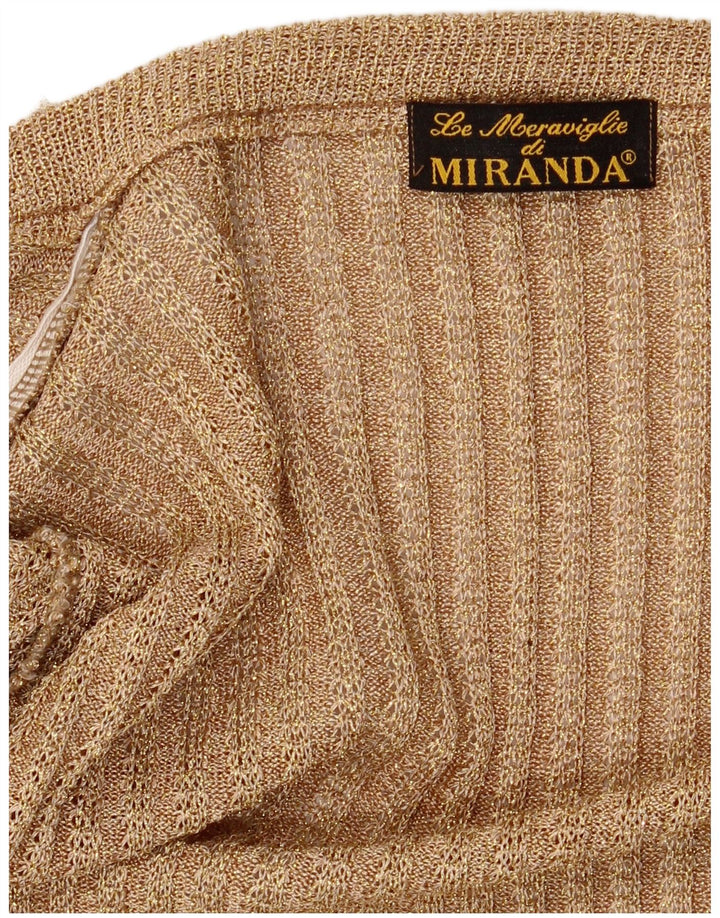Pulover Vintage cardigan deschis pentru femei UK 12 Medium Bej Pete