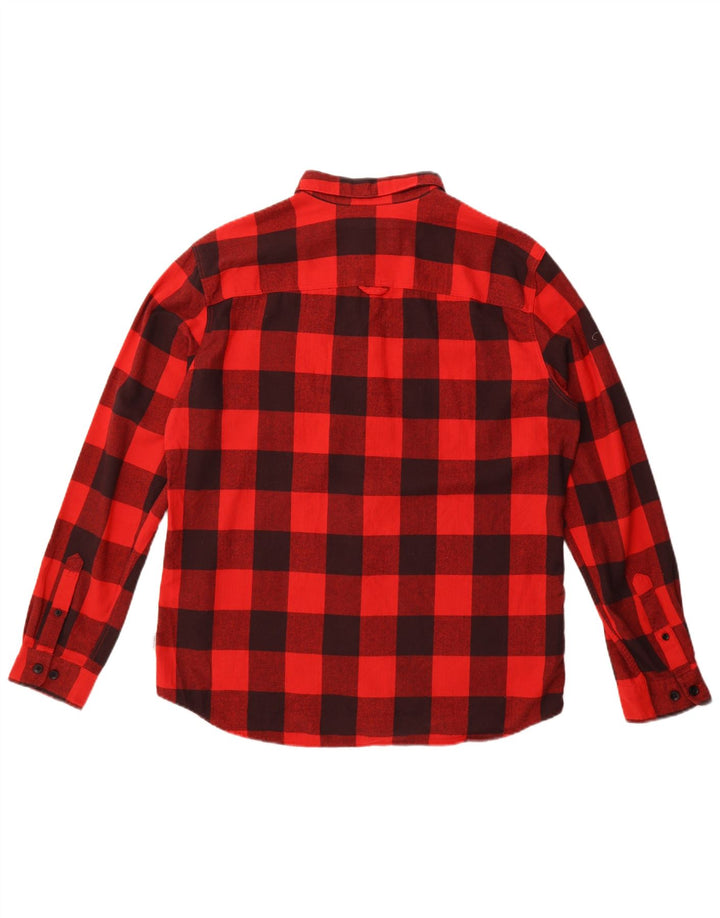 Cămașă de flanel Jack & Jones pentru bărbați, XL, bumbac vichy roșu