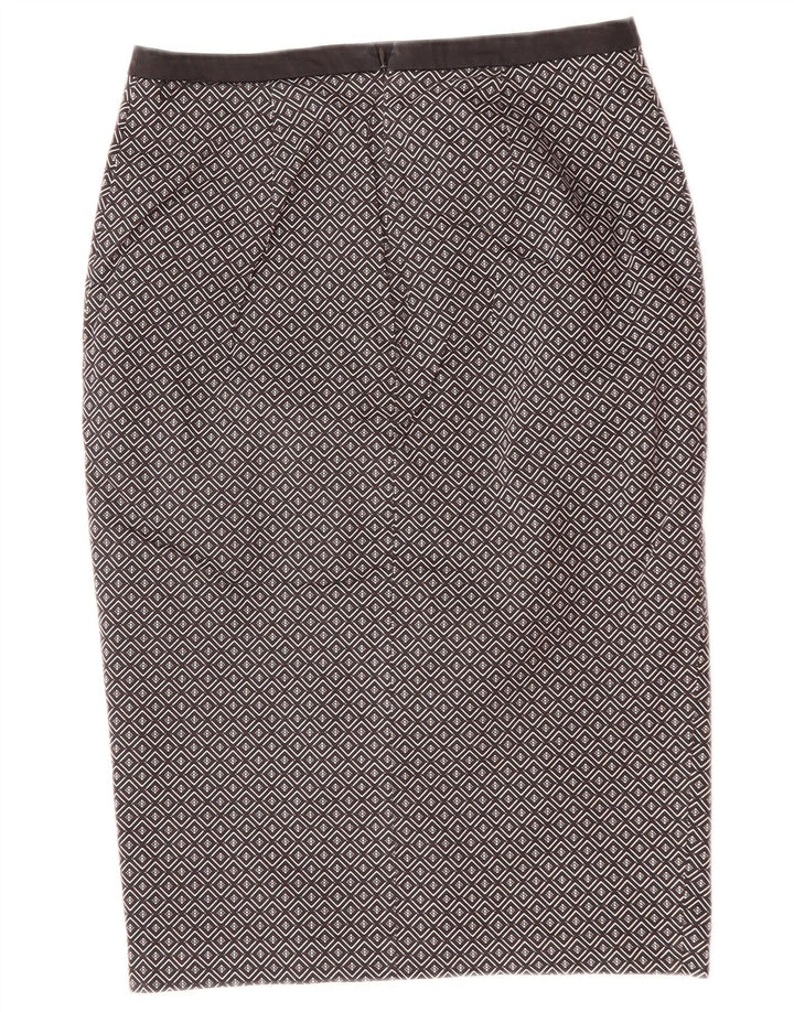 Fusta Midi Oasis pentru femei UK 10 Small W29 Black Geometric