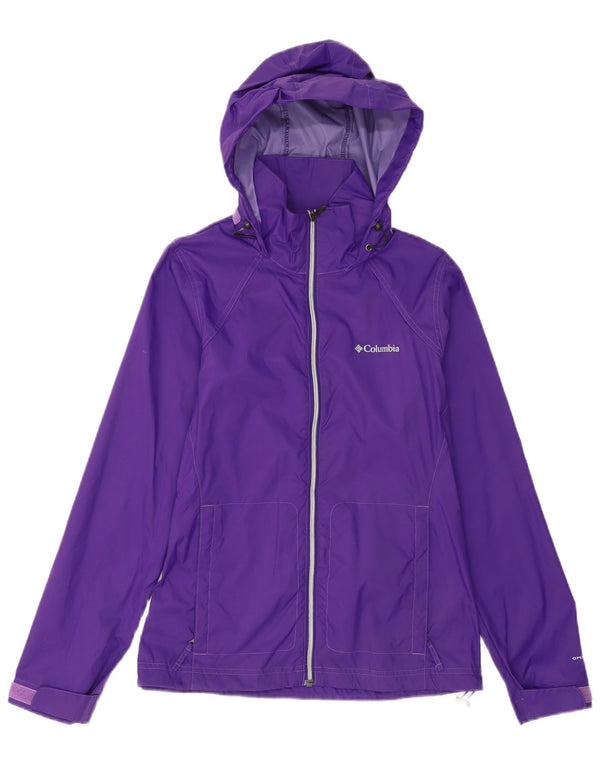 Jachetă de ploaie cu glugă Columbia Omni-Shade pentru femei UK 10, nailon violet mic