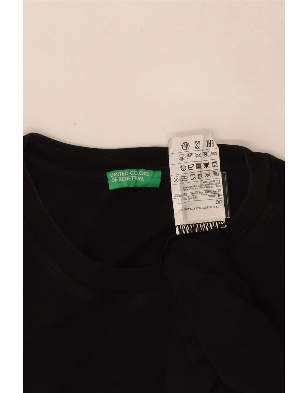 Tricou Benetton pentru bărbați Top mare din bumbac negru