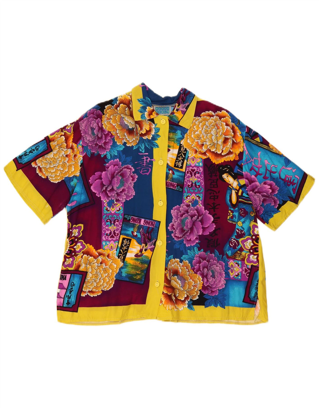 WITTY GIRL Bluză cămașă supradimensionată pentru femei UK 14 Medium Multicolor Floral