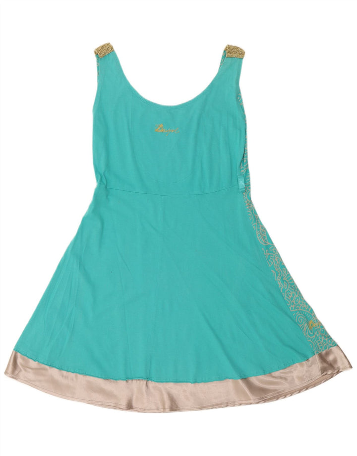 Rochie A-Line Desigual pentru femei UK 14 Medium Turcoaz Paisley