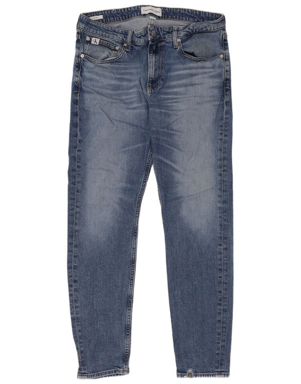 Calvin Klein Blugi Slim Tapered pentru bărbați W32 L32 Bumbac albastru