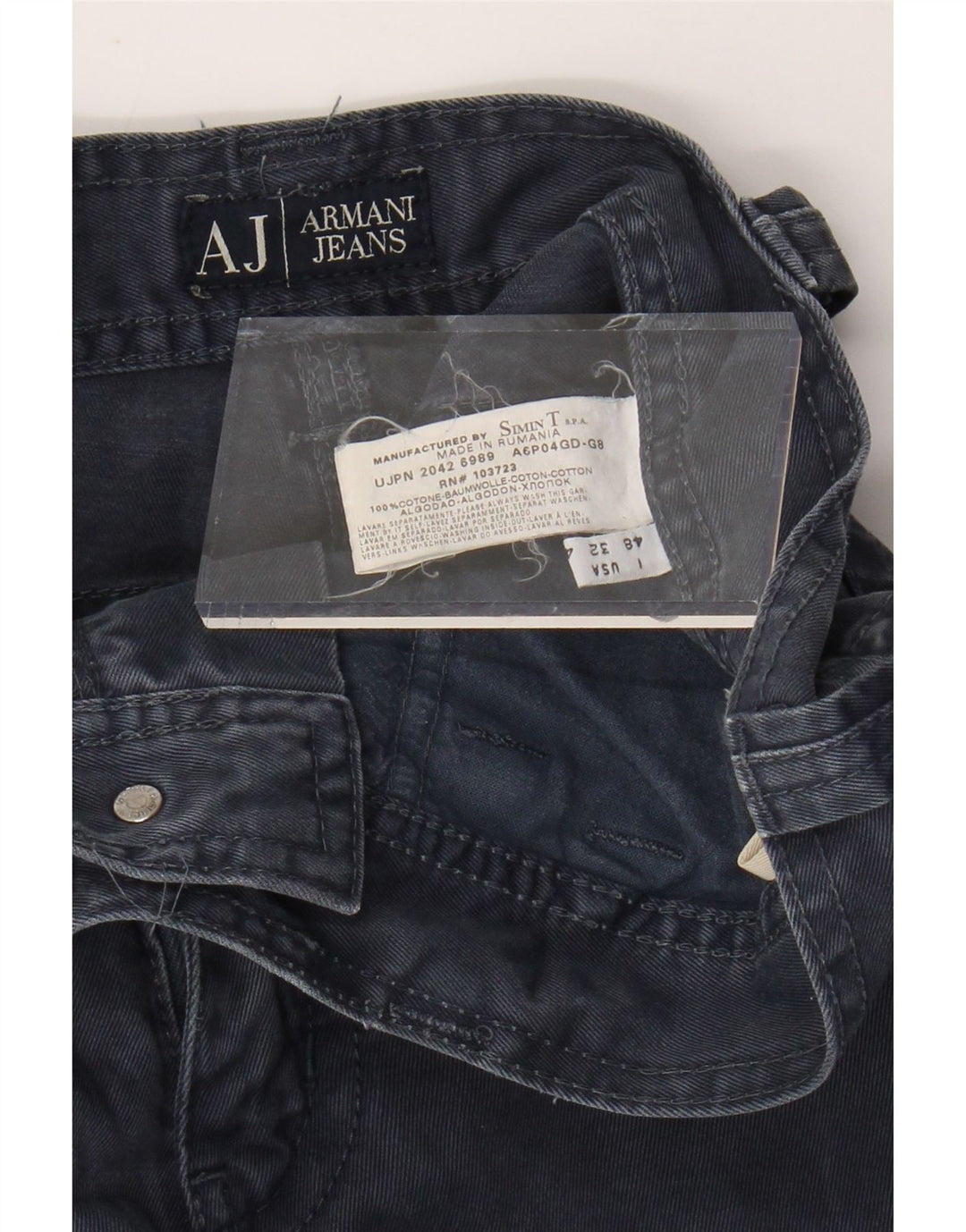 Pantaloni casual pentru bărbați ARMANI, loose fit IT 48 Medium W32 L30 Bleumarin