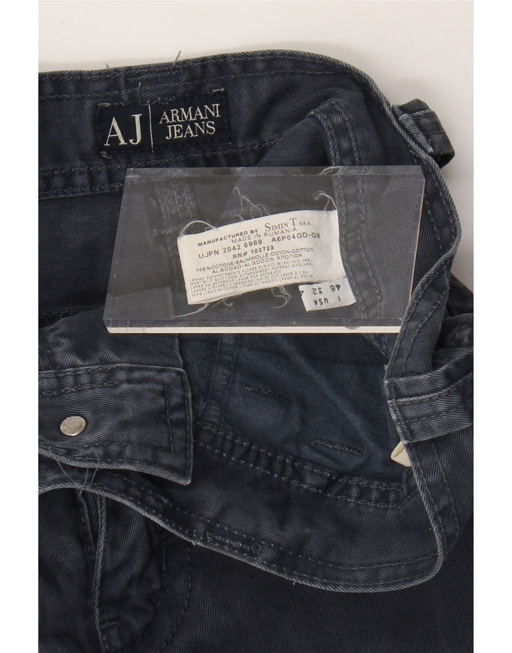 Pantaloni casual pentru bărbați ARMANI, loose fit IT 48 Medium W32 L30 Bleumarin