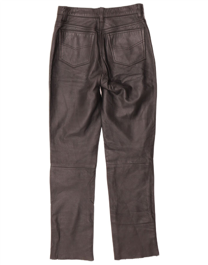 Pantaloni subțiri din piele pentru femei VINTAGE W28 L30 negru