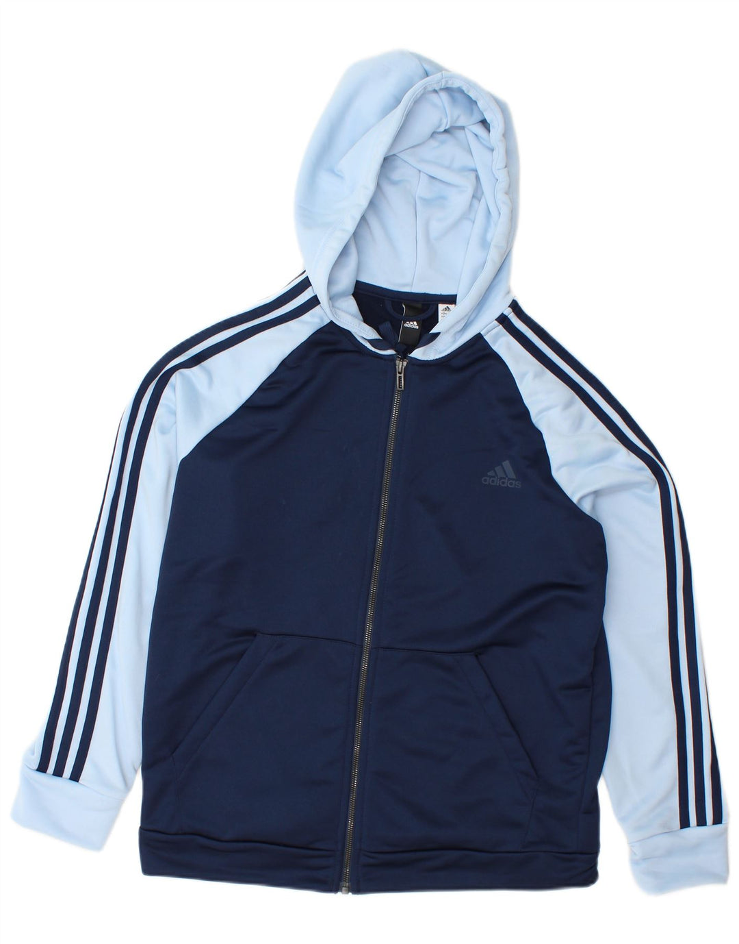 Pulover ADIDAS pentru femei, cu fermoar, Marea Britanie 20/22 XL, bleumarin, color block
