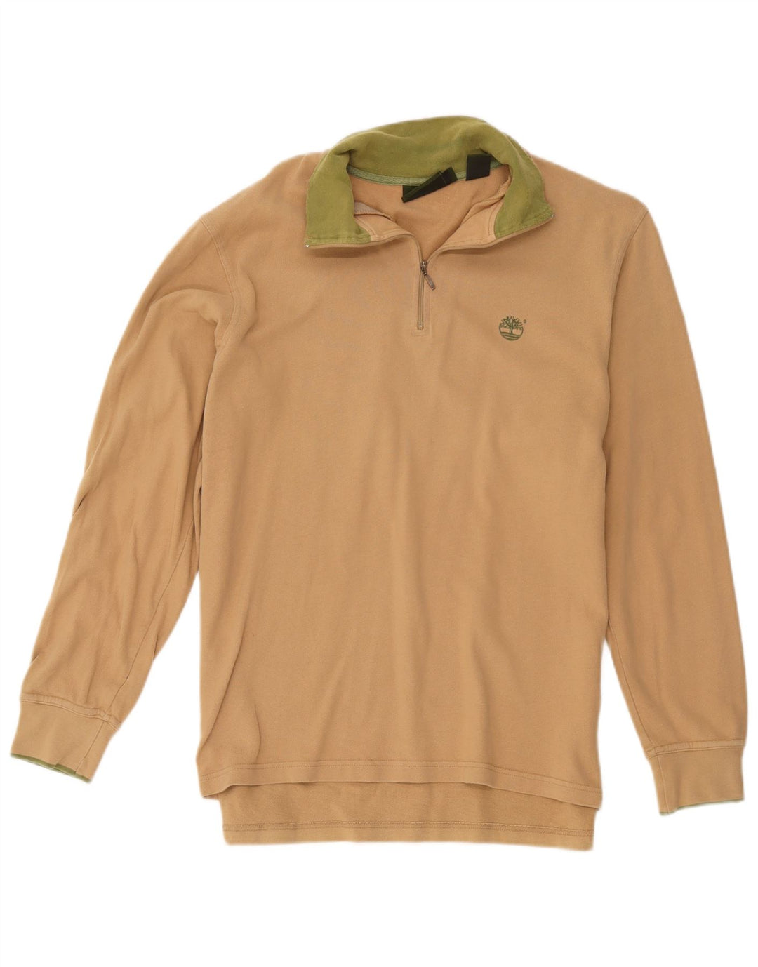 Hanorac pentru bărbați Timberland, cu fermoar, cu gât, din bumbac mic, bej
