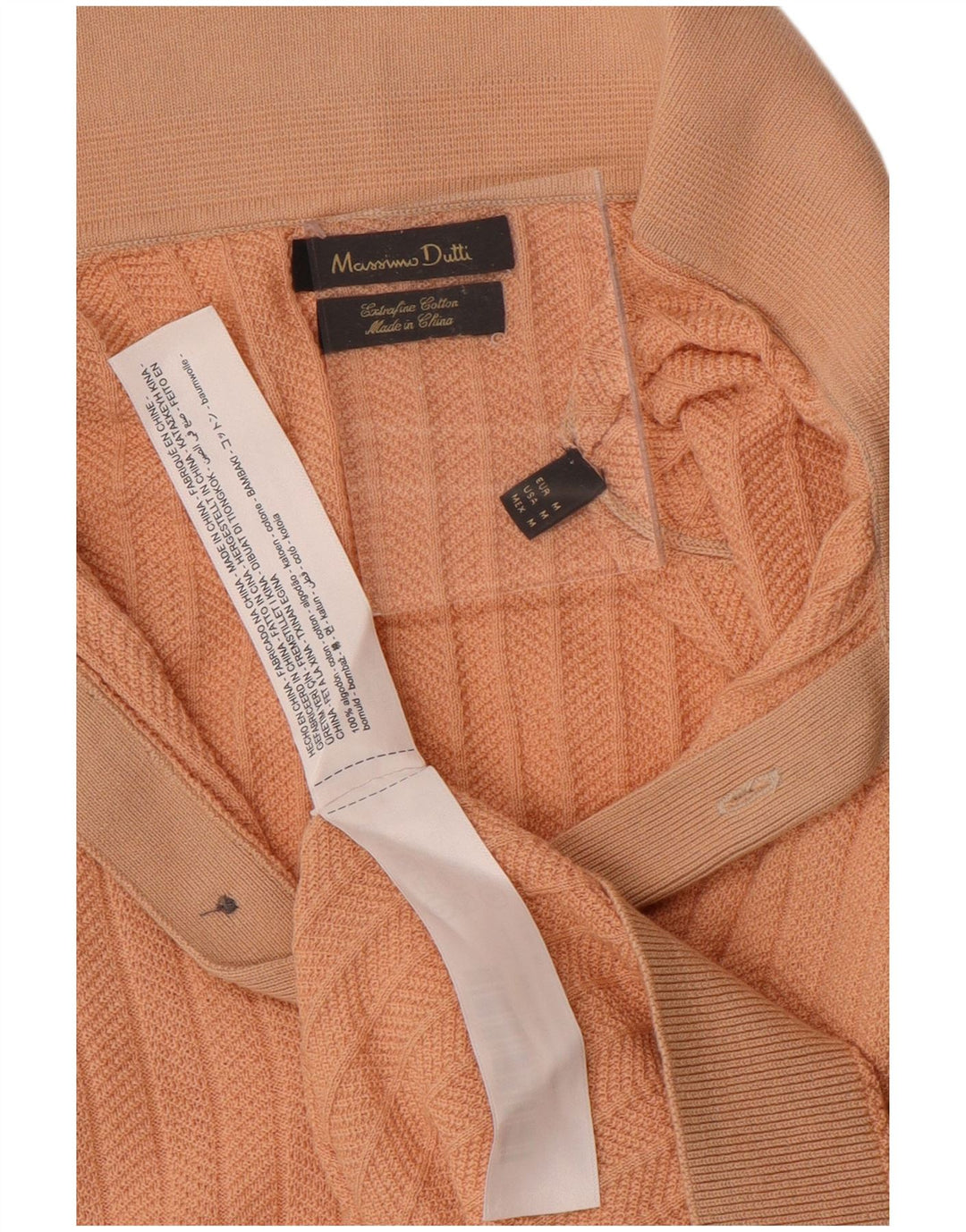 MASSIMO DUTTI Mens Short Sleeve Polo Neck Jumper Sweater Medium Pink