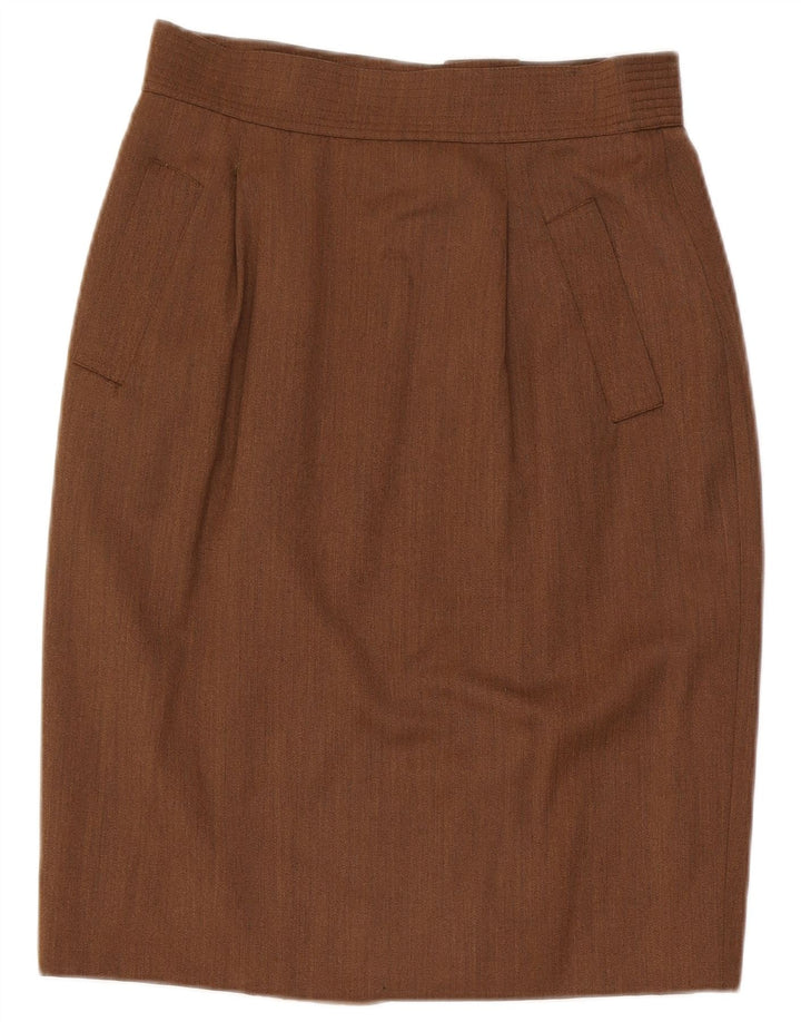 Fusta creion pentru femei Max Mara UK 16 mare W32 Lână maro