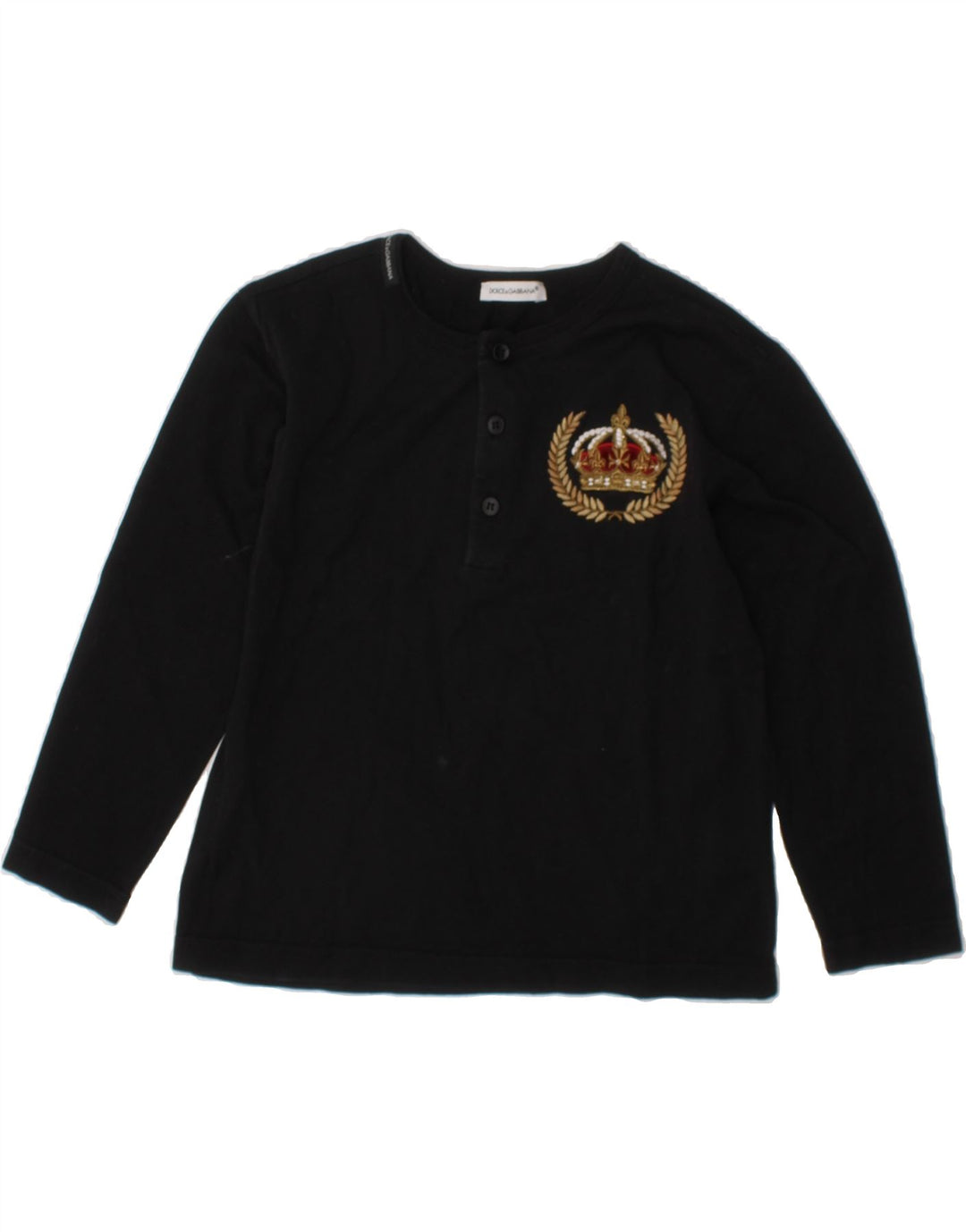 DOLCE & GABBANA Boys Top Long Sleeve 2-3 Years Black Polyester Vintage Dolce & Gabbana and Second-Hand Dolce & Gabbana from Messina Hembry 