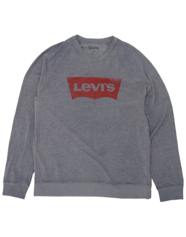 Pulover cu grafică Levi's pentru bărbați, poliester mare, albastru