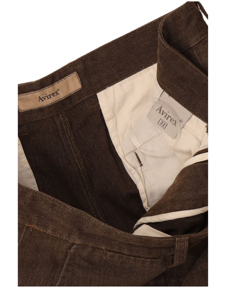 Pantaloni chino drept bărbați Avirex L33 L30 bumbac maro