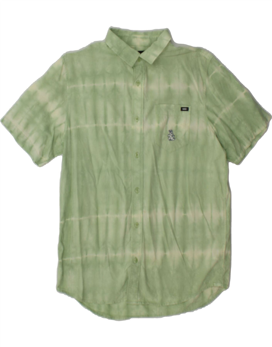 VANS Mens Short Sleeve Shirt Small Green Tie Dye Cotton Vintage Vans and Second-Hand Vans from Messina Hembry 