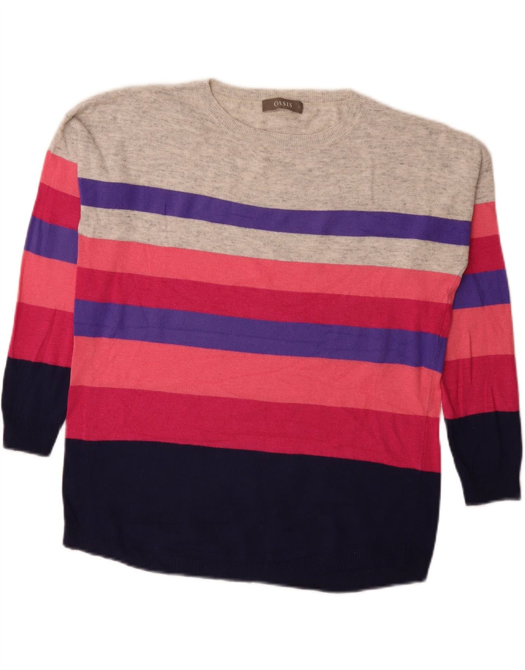 Pulover Oasis pentru femei cu gât de barcă, cu dungi mici, multicolore