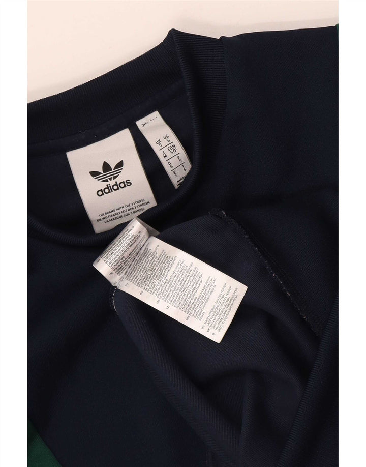 Hanorac grafic pentru bărbați Adidas Pulover mic, albastru bleumarin, poliester color bloc