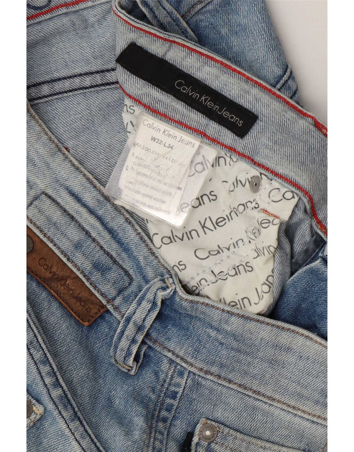 Calvin Klein Blugi drepti pentru bărbați W32 L34 Bumbac albastru