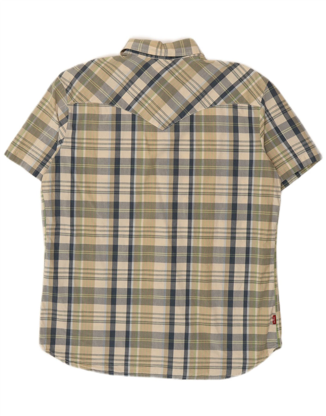 Cămașă cu mânecă scurtă Levi's pentru bărbați, bumbac cu carouri verzi mari